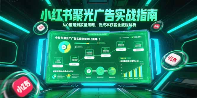 （15248期）小红书聚光广告实战指南，从0搭建到放量策略，获客全流程解析_免费分享网络创业,副业,信息差项目的老牌资源整合平台！金铲子项目