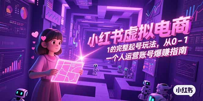 (15230期)小红书虚拟电商,从0-1的完整起号玩法,一个人运营账号爆赚指南_免费分享网络创业,副业,信息差项目的老牌资源整合平台!金铲子项目