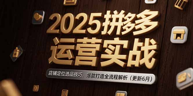 (15235期)2025拼多多运营实战:店铺定位选品技巧,爆款打造全流程解析(更新6月)_免费分享网络创业,副业,信息差项目的老牌资源整合平台!金铲子项目