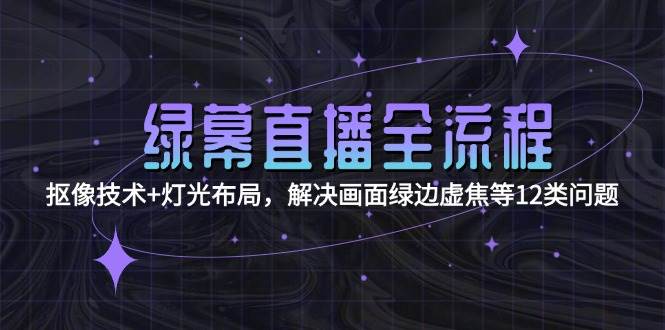绿幕直播全流程:抠像技术灯光布局,解决画面绿边虚焦等12类问题_免费分享网络创业,副业,信息差项目的老牌资源整合平台!金铲子项目