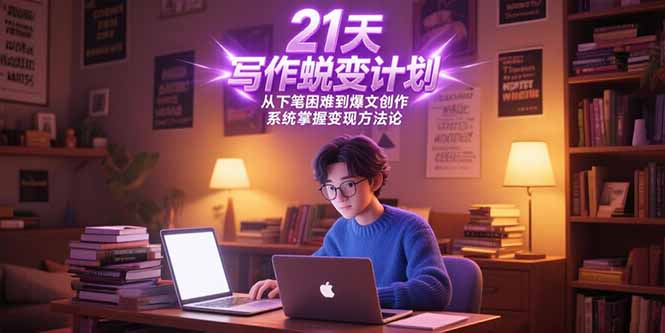 (15204期)21天写作蜕变计划,从下笔困难到爆文创作,系统掌握方法论_免费分享网络创业,副业,信息差项目的老牌资源整合平台!金铲子项目