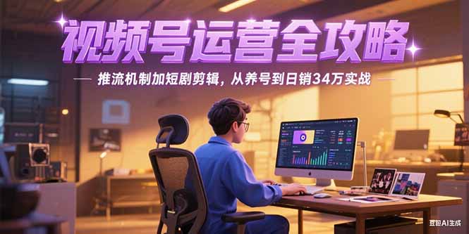 （15217期）2025视频号运营全攻略，推流机制加短剧剪辑，从养号到34万实战_免费分享网络创业,副业,信息差项目的老牌资源整合平台！金铲子项目