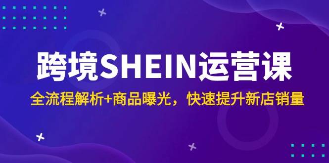跨境SHEIN运营课,全流程解析商品曝光,快速提升新店销量_免费分享网络创业,副业,信息差项目的老牌资源整合平台!金铲子项目