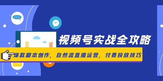 (14925期)视频号实战全攻略,爆款脚本创作,自然流直播运营,付费投放技巧_免费分享网络创业,副业,信息差项目的老牌资源整合平台!金铲子项目