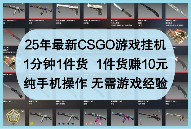 25年最新CSGO游戏挂机,1分钟1件货,1件货赚10元,纯手机操作,无需游戏经验_免费分享网络创业,副业,信息差项目的老牌资源整合平台!金铲子项目