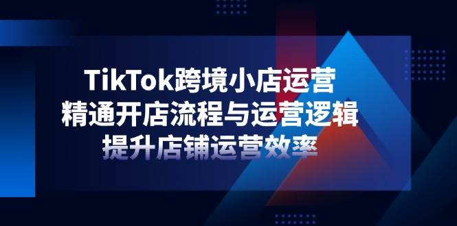 TikTok跨境小店运营,精通开店流程与运营逻辑,提升店铺运营效率_免费分享网络创业,副业,信息差项目的老牌资源整合平台!金铲子项目