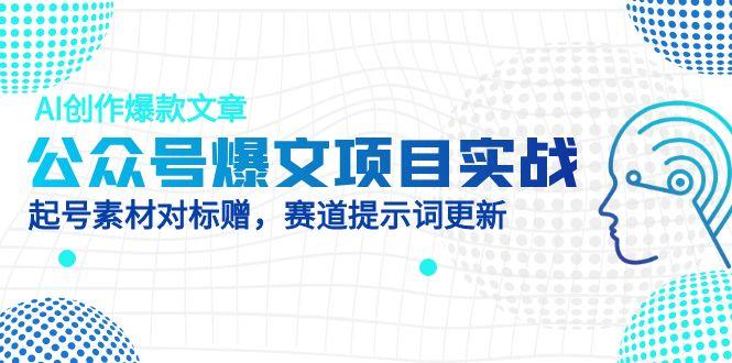 (14709期)公众号爆文项目实战,AI创作爆款文章,起号素材对标赠(附赛道AI提示词)_免费分享网络创业,副业,信息差项目的老牌资源整合平台!金铲子项目