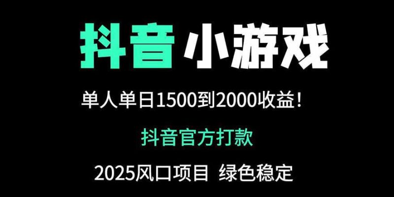 (14527期)抖音官方小游戏2025全网最新玩法,暴利赚钱项目,单机0_免费分享网络创业,副业,信息差项目的老牌资源整合平台!金铲子项目