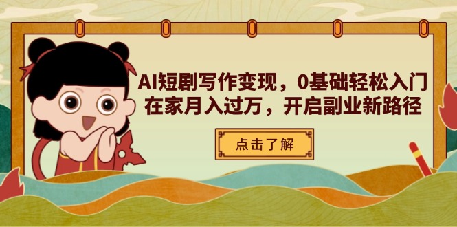 (14407期)AI短剧写作,0基础入门,在家,开启副业新路径_免费分享网络创业,副业,信息差项目的老牌资源整合平台!金铲子项目