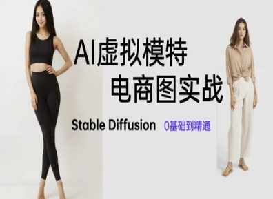 AI虚拟模特电商图实战,AI绘画StableDiffusion0基础到精通_免费分享网络创业,副业,信息差项目的老牌资源整合平台!金铲子项目