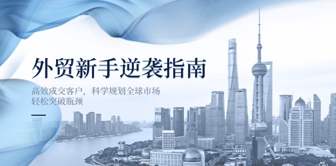 (14201期)外贸新手逆袭指南:高效成交客户,科学规划全球市场,突破瓶颈_免费分享网络创业,副业,信息差项目的老牌资源整合平台!金铲子项目