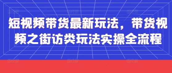 短视频带货最新玩法，带货视频之街访类玩法实操全流程_免费分享网络创业,副业,信息差项目的老牌资源整合平台！金铲子项目