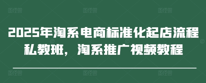 2025年淘系电商标准化起店流程私教班,淘系推广视频教程_免费分享网络创业,副业,信息差项目的老牌资源整合平台!金铲子项目