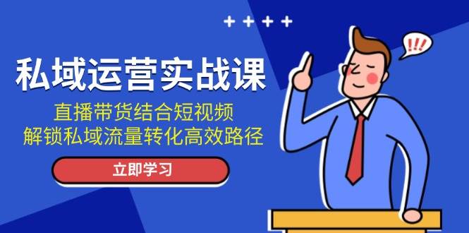 私域运营实战课：直播带货结合短视频，解锁私域流量转化高效路径_免费分享网络创业,副业,信息差项目的老牌资源整合平台！金铲子项目