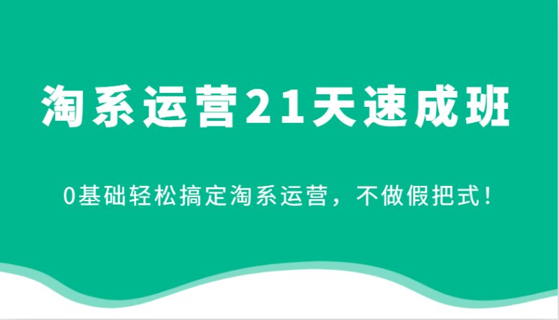 淘系运营21天速成班，0基础搞定淘系运营，不做假把式_免费分享网络创业,副业,信息差项目的老牌资源整合平台！金铲子项目