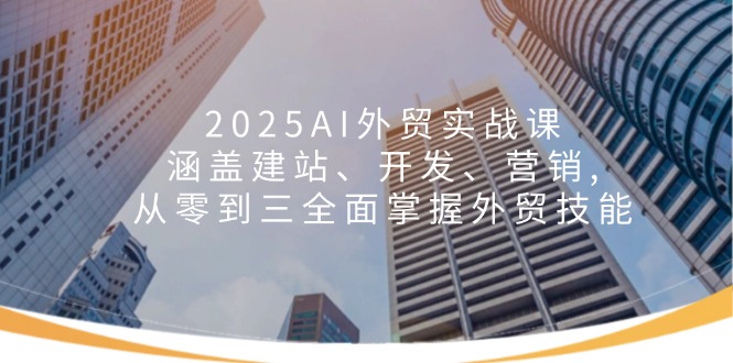 (14135期)2025AI外贸实战课:涵盖建站、开发、营销,从零到三全面掌握外贸技能_免费分享网络创业,副业,信息差项目的老牌资源整合平台!金铲子项目