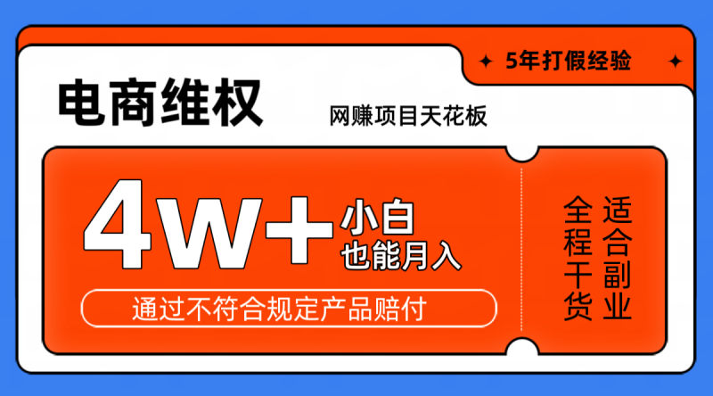 网赚项目天花板电商购物维权月稳定独家玩法小白也能上手_免费分享网络创业,副业,信息差项目的老牌资源整合平台!金铲子项目