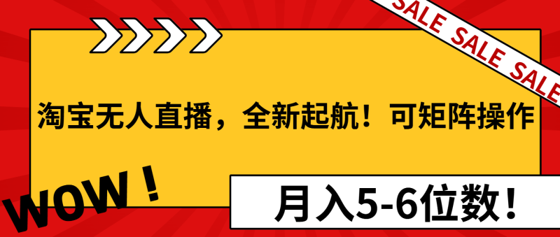 (13946期)淘宝无人直播,全新起航可矩阵操作,5-6位数_免费分享网络创业,副业,信息差项目的老牌资源整合平台!金铲子项目