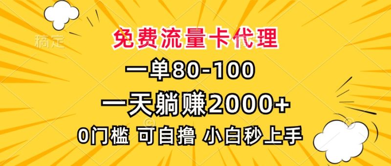 （13551期）一单80，免费流量卡代理，一天躺，0门槛，小白也能上手_免费分享网络创业,副业,信息差项目的老牌资源整合平台！金铲子项目