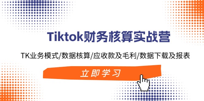 Tiktok财务核算实战营:TK业务模式/数据核算/应收款及毛利/数据下载及报表_免费分享网络创业,副业,信息差项目的老牌资源整合平台!金铲子项目