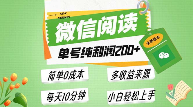 (13425期)最新微信阅读6.0,每日5分钟,单号,可批量放大操作,简单_免费分享网络创业,副业,信息差项目的老牌资源整合平台!金铲子项目