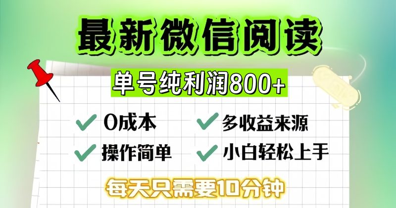 (13206期)微信自撸阅读升级玩法,只要动动手每天十分钟,单号,简单0零…_免费分享网络创业,副业,信息差项目的老牌资源整合平台!金铲子项目