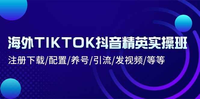 海外TIKTOK抖音精英实操班:注册下载/配置/养号/引流/发视频/等等_免费分享网络创业,副业,信息差项目的老牌资源整合平台!金铲子项目