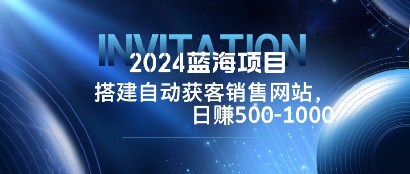 (12743期)2024蓝海项目,搭建销售网站,自动获客,-1000_免费分享网络创业,副业,信息差项目的老牌资源整合平台!金铲子项目