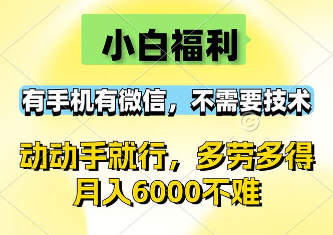 (12565期)小白福利,有手机有微信不需要任何技术,动动手就行,随时随…_免费分享网络创业,副业,信息差项目的老牌资源整合平台!金铲子项目
