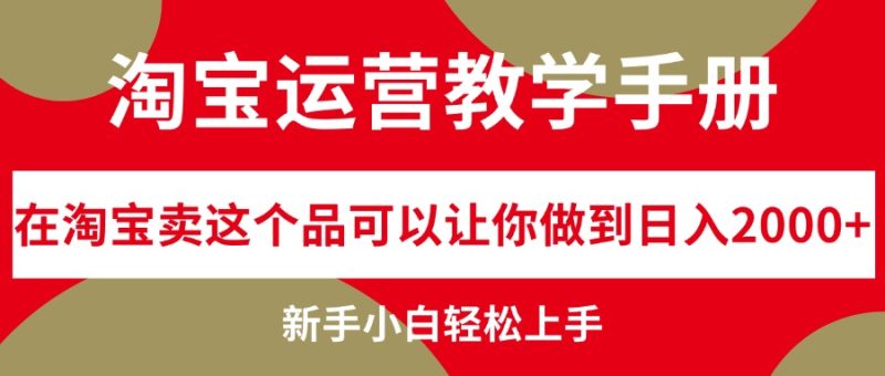 （12351期）淘宝运营教学手册，在淘宝卖这个品可以让你做到0，新手小白轻…_免费分享网络创业,副业,信息差项目的老牌资源整合平台！金铲子项目