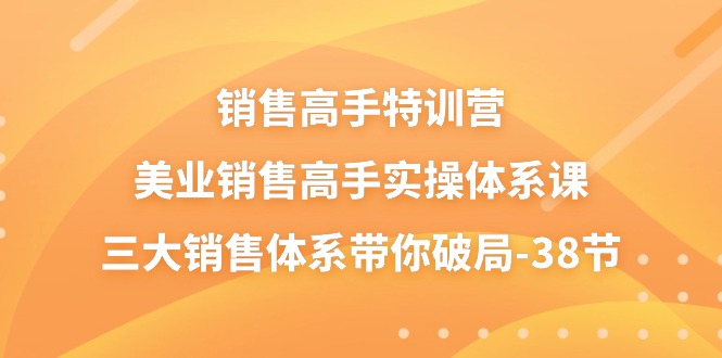 (10939期)销售-高手特训营,美业-销售高手实操体系课,三大销售体系带你破局-38节_免费分享网络创业,副业,信息差项目的老牌资源整合平台!金铲子项目