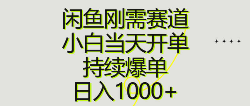 (10802期)闲鱼刚需赛道,小白开单,持续爆单,_免费分享网络创业,副业,信息差项目的老牌资源整合平台!金铲子项目