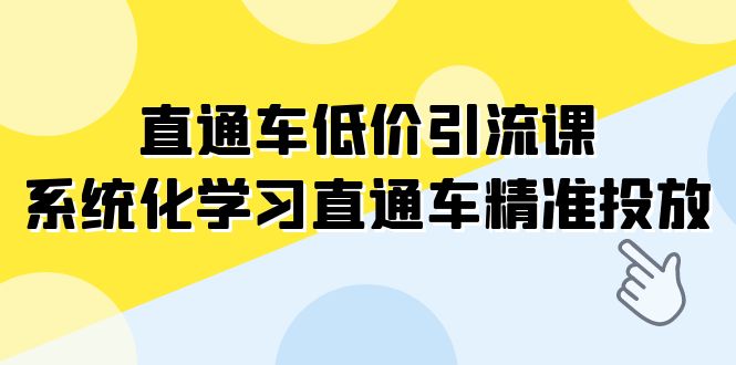 直通车-低价引流课，系统化学习直通车精准投放（14节课）_免费分享网络创业,副业,信息差项目的老牌资源整合平台！金铲子项目