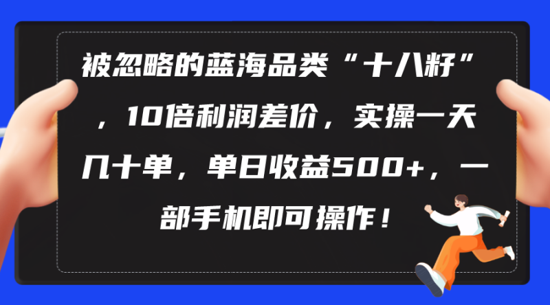 （10696期）被忽略的蓝海品类“十八籽”，10倍利润差价，实操一天几十单_免费分享网络创业,副业,信息差项目的老牌资源整合平台！金铲子项目