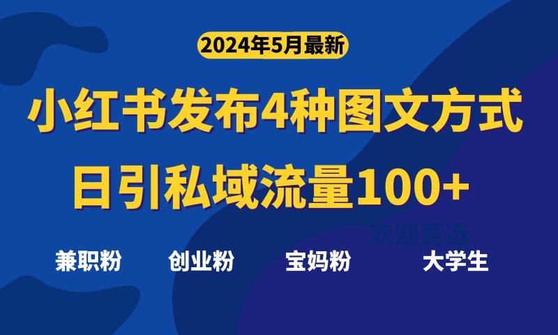 (10677期)最新小红书发布这四种图文,日引私域流量不成问题,_免费分享网络创业,副业,信息差项目的老牌资源整合平台!金铲子项目