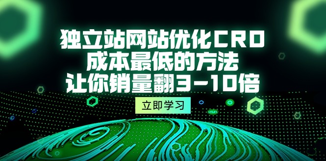 (10173期)独立站网站优化CRO,成本的方法,让你销量翻3-10倍(5节课)_免费分享网络创业,副业,信息差项目的老牌资源整合平台!金铲子项目