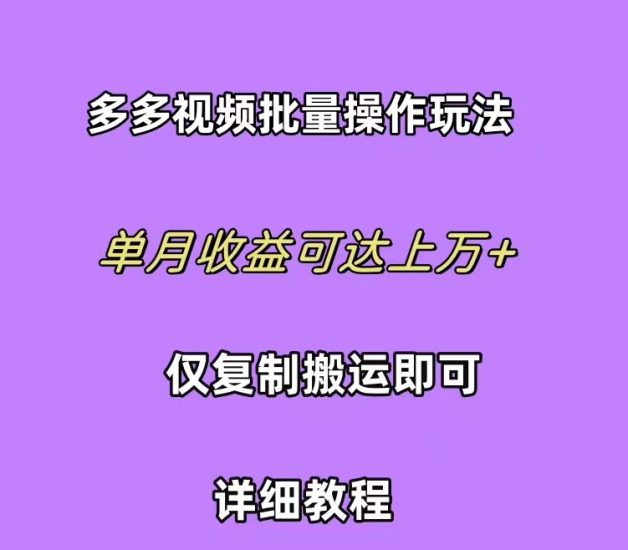 (10029期)拼多多视频带货快速过爆款选品教程每天轻松赚取三位数佣金小白必…_免费分享网络创业,副业,信息差项目的老牌资源整合平台!金铲子项目