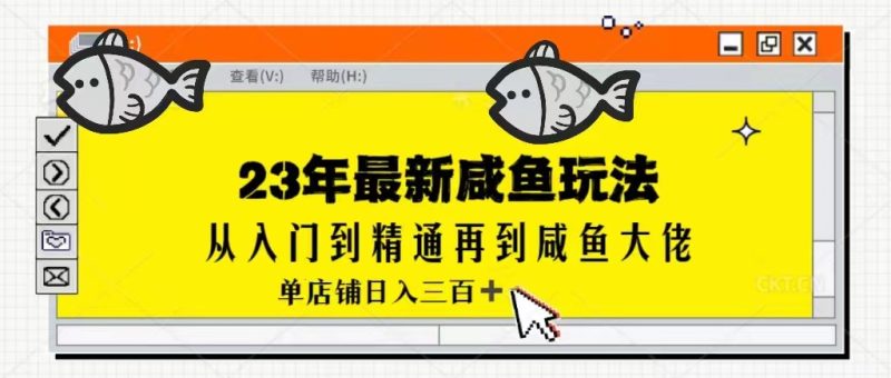 2023最新闲鱼实战课，从入门到精通再到闲鱼大佬，单号（更新）_免费分享网络创业,副业,信息差项目的老牌资源整合平台！金铲子项目