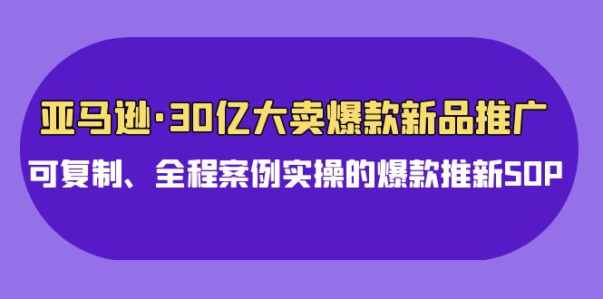 (9944期)亚马逊30亿·大卖爆款新品推广,可复制、全程案例实操的爆款推新SOP_免费分享网络创业,副业,信息差项目的老牌资源整合平台!金铲子项目