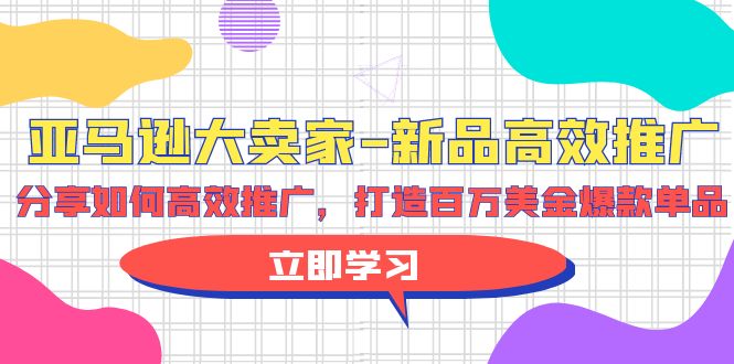 (9945期)亚马逊大卖家-新品高效推广,分享如何高效推广,打造百万美金爆款单品_免费分享网络创业,副业,信息差项目的老牌资源整合平台!金铲子项目