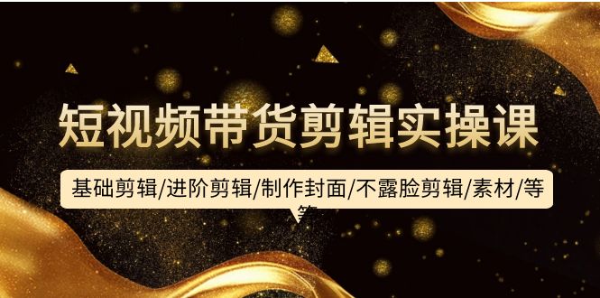 (9887期)短视频带货剪辑实操课:基础剪辑/进阶剪辑/制作封面/不露脸剪辑/素材/等等_免费分享网络创业,副业,信息差项目的老牌资源整合平台!金铲子项目