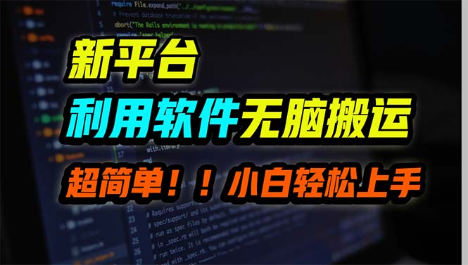 (9745期)新平台用软件无脑搬运,0,小白也能上手_免费分享网络创业,副业,信息差项目的老牌资源整合平台!金铲子项目
