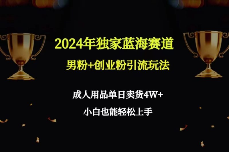 (9111期)2024年独家蓝海赛道男粉创业粉引流玩法,成人用品单日卖货保姆教程_免费分享网络创业,副业,信息差项目的老牌资源整合平台!金铲子项目