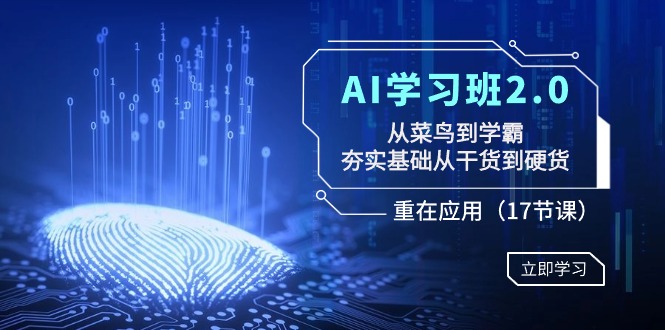 (8964期)AI学习班2.0:从菜鸟到学霸,夯实基础从干货到硬货,重在应用(17节课)_免费分享网络创业,副业,信息差项目的老牌资源整合平台!金铲子项目