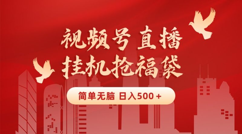 （8759期）最新视频号直播挂机抢福袋项目，简单无脑，批量产出实物，_免费分享网络创业,副业,信息差项目的老牌资源整合平台！金铲子项目