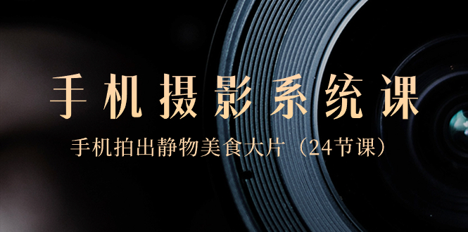 (8671期)0基础-手机摄影系统课,手机拍出静物美食大片(24节课)_免费分享网络创业,副业,信息差项目的老牌资源整合平台!金铲子项目