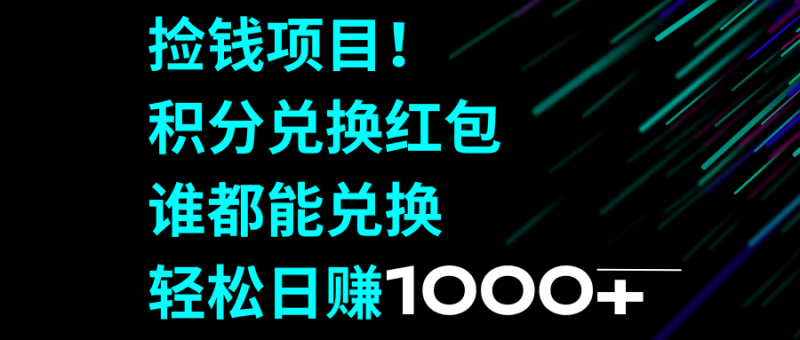 (8378期)捡钱项目积分兑换红包,谁都能兑换,_免费分享网络创业,副业,信息差项目的老牌资源整合平台!金铲子项目