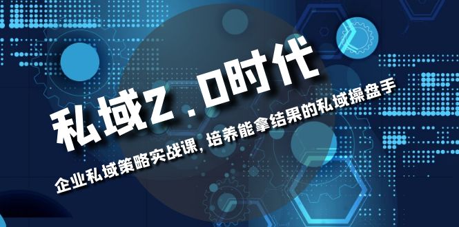 (8291期)私域-2.0时代:企业私域策略实战课,培养能拿结果的私域操盘手_免费分享网络创业,副业,信息差项目的老牌资源整合平台!金铲子项目