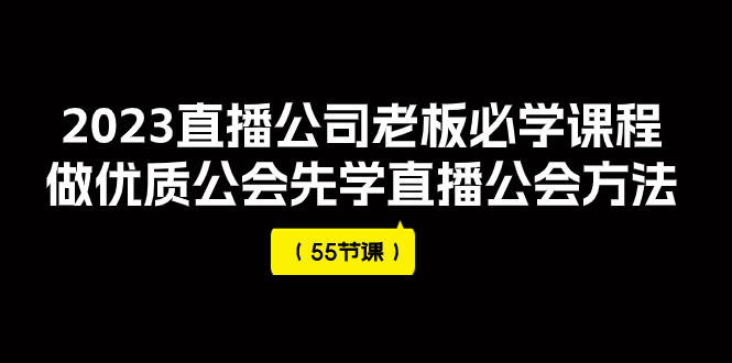 （7738期）2023直播公司老板必学课程，做优质公会先学直播公会方法（55节课）_免费分享网络创业,副业,信息差项目的老牌资源整合平台！金铲子项目