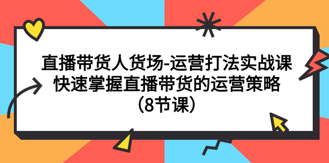 (7672期)直播带货人货场-运营打法实战课:快速掌握直播带货的运营策略(8节课)_免费分享网络创业,副业,信息差项目的老牌资源整合平台!金铲子项目